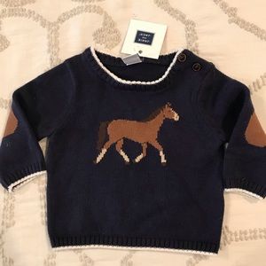 Janie and Jack equestrian sweater NEW WITH TAGS 0-3 Months Horse sweater